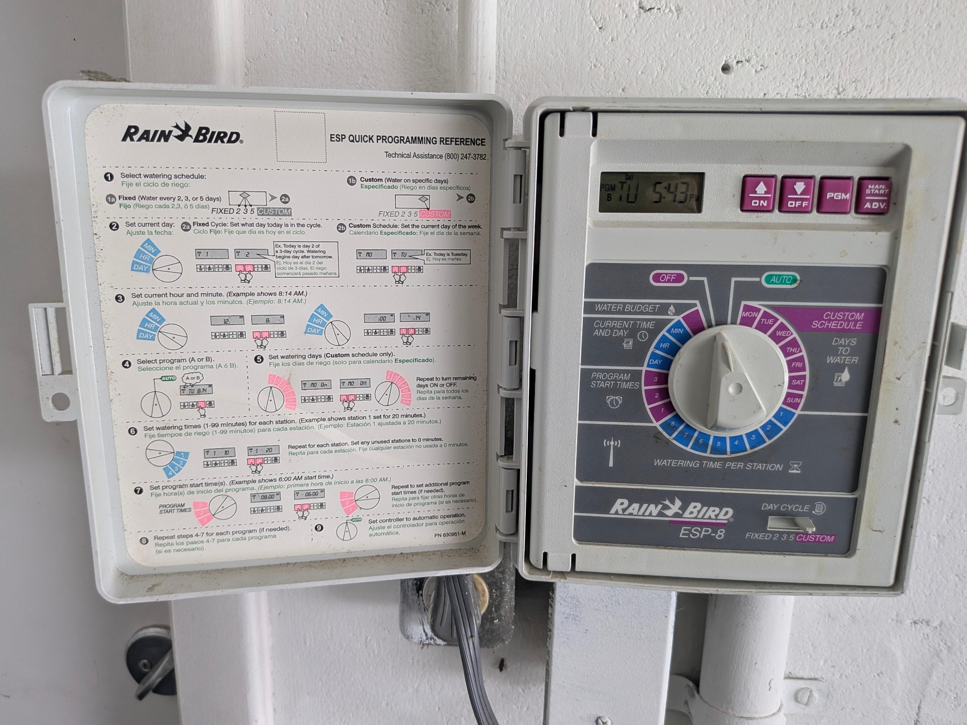 Sprinkler & irrigation assessment + controller programming by Fix it Once Handyman Services — Rain Bird ESP-8 controller inspected, zones tested and watering schedule reprogrammed — Venice, FL