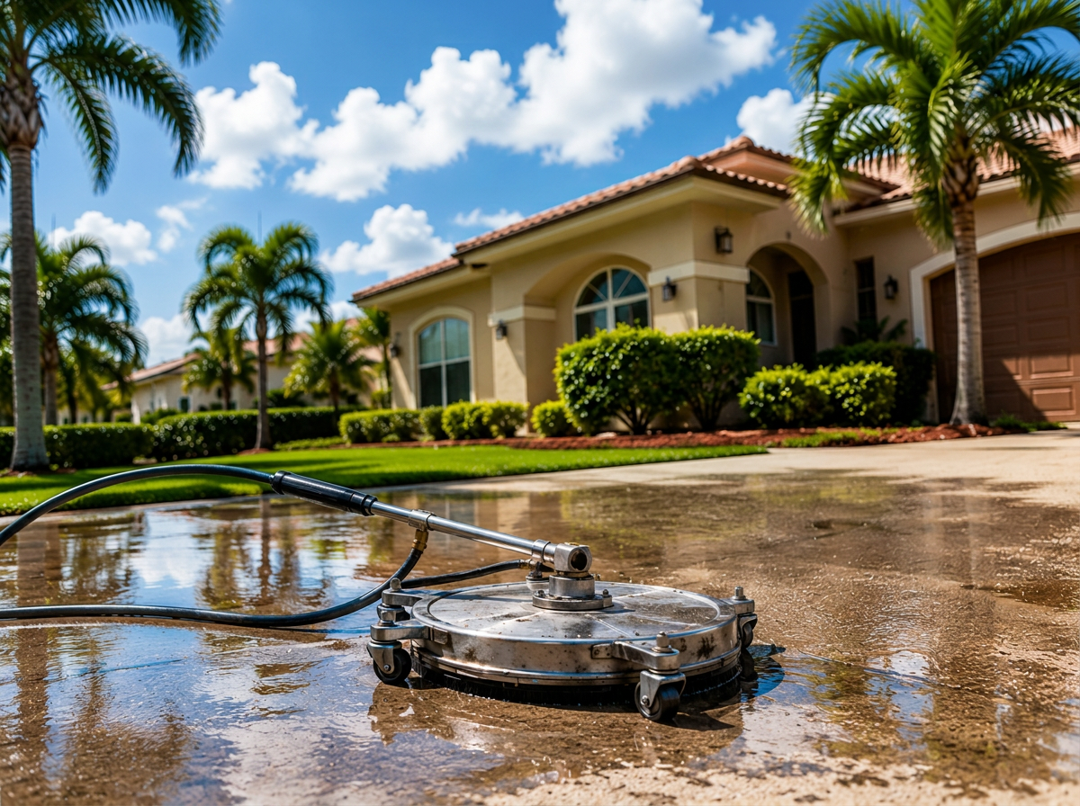 Pressure washing in Venice FL and Siesta Key — house washing, driveway cleaning, gutter cleaning in Englewood, and roof soft wash by Fix It Once